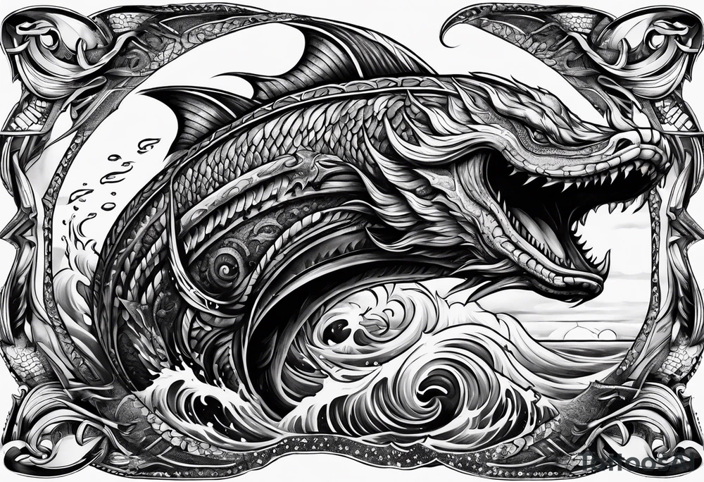 Menacing leviathan tattoo idea