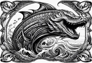 Menacing leviathan tattoo idea