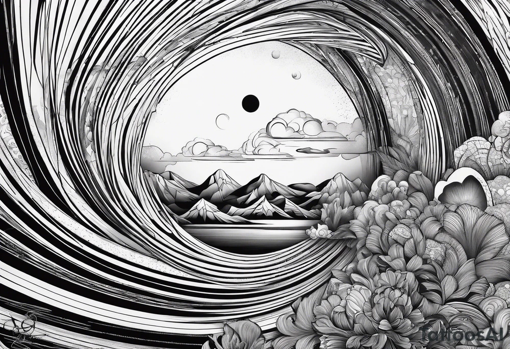 electromagnetic wave, diffraction phenomena, physics tattoo idea