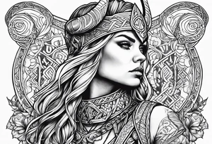 Female viking tattoo idea