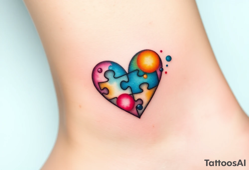 autism heart puzzle shape symbol tattoo idea