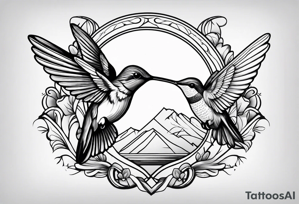 hummingbird lines arm tattoo tattoo idea