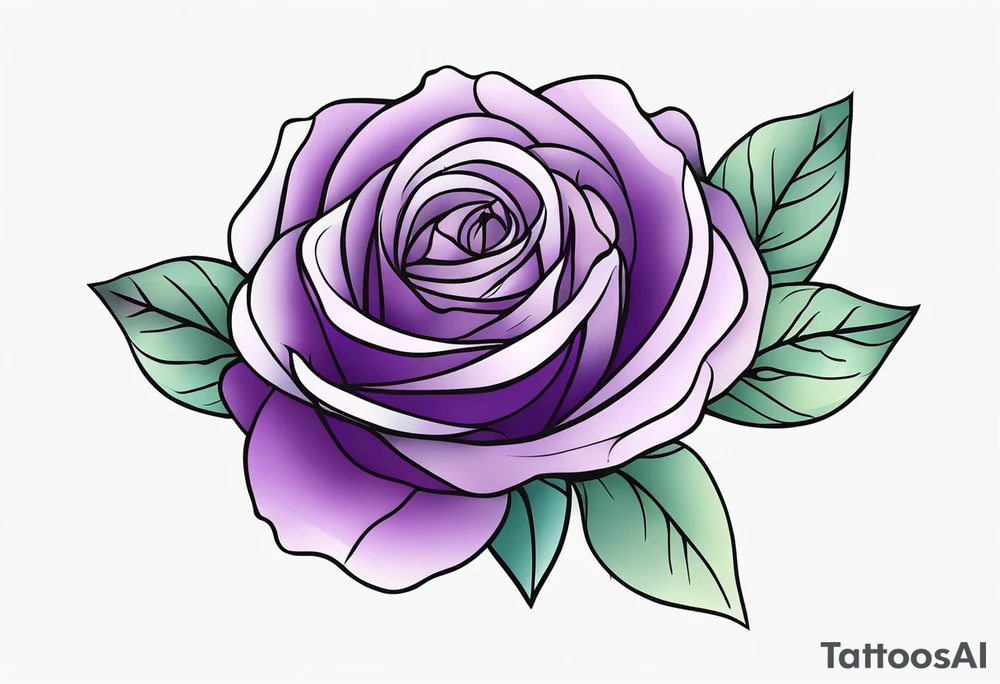 Purple rose tattoo idea