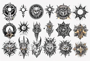 symbol eines Kriegers Wasser Eule Sonne 
Sapere Aude tattoo idea