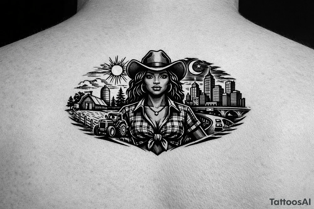 Black Country Girl from farmlands of North Florida to Black City of Metro Atlanta tattoo idea