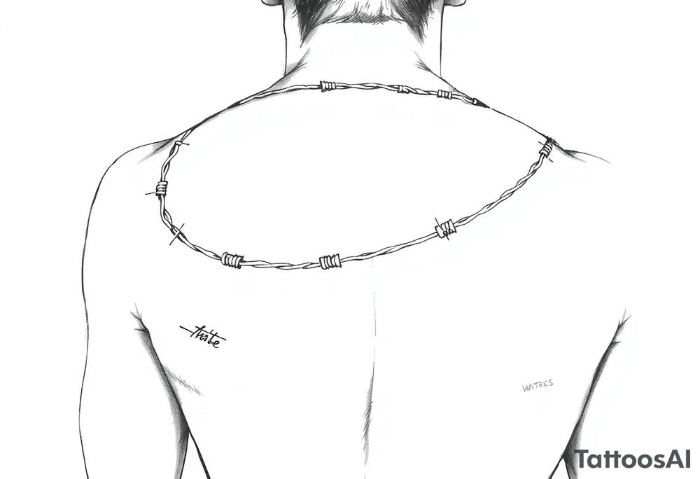 Barbwire wrapped around arm of man tattoo idea