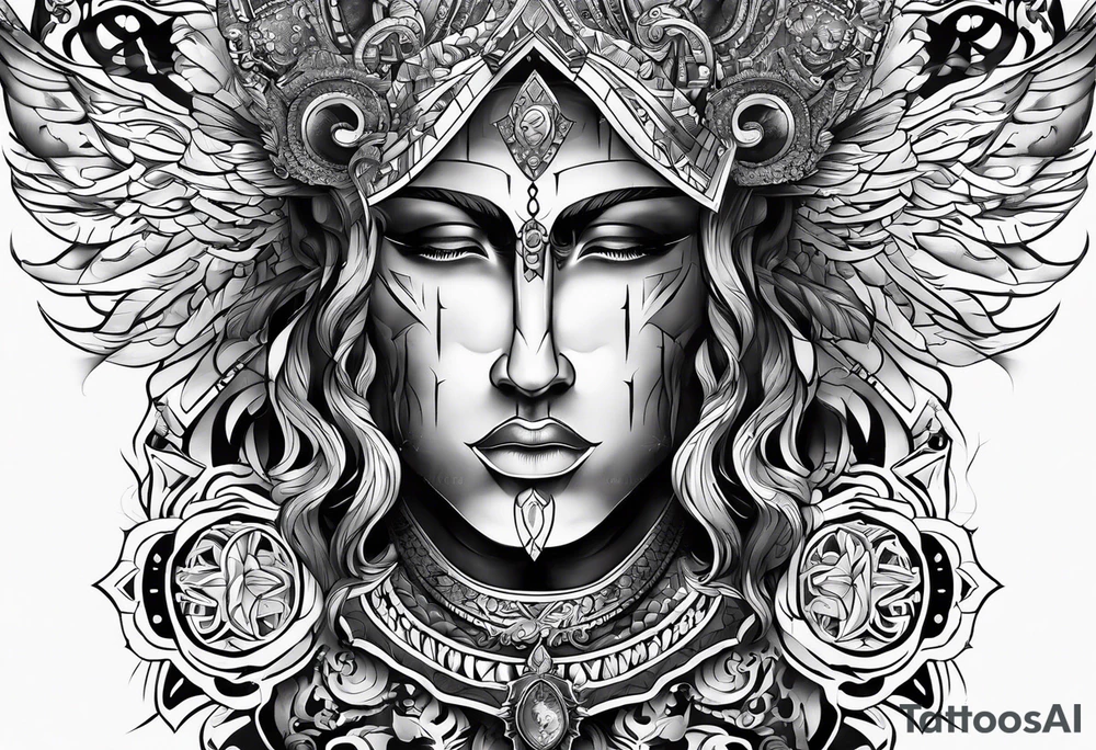 Men's tattoo. "God is inside me" tattoo idea
