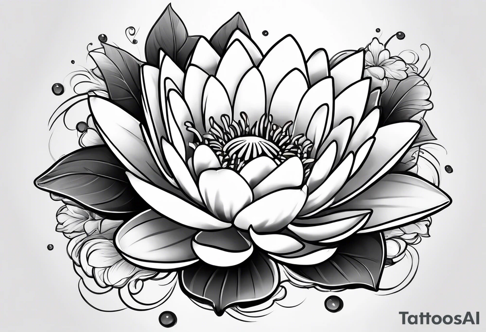 Water lily bouquet tattoo idea