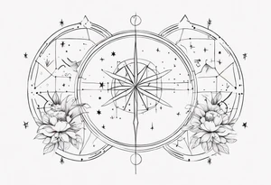 Multiple constellation (cancer, virgo, scorpio), fine lines, no flowers tattoo idea
