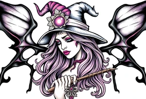 Beautiful witch tattoo idea