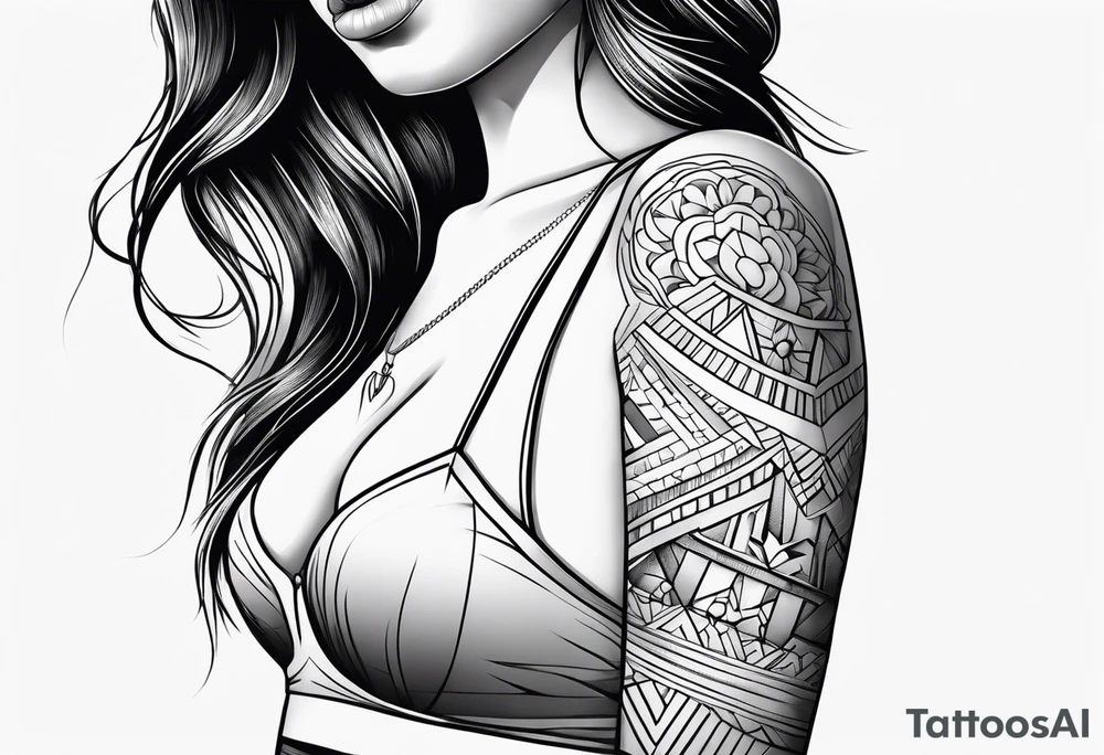 LINE AROUND SHOULDERS tattoo idea