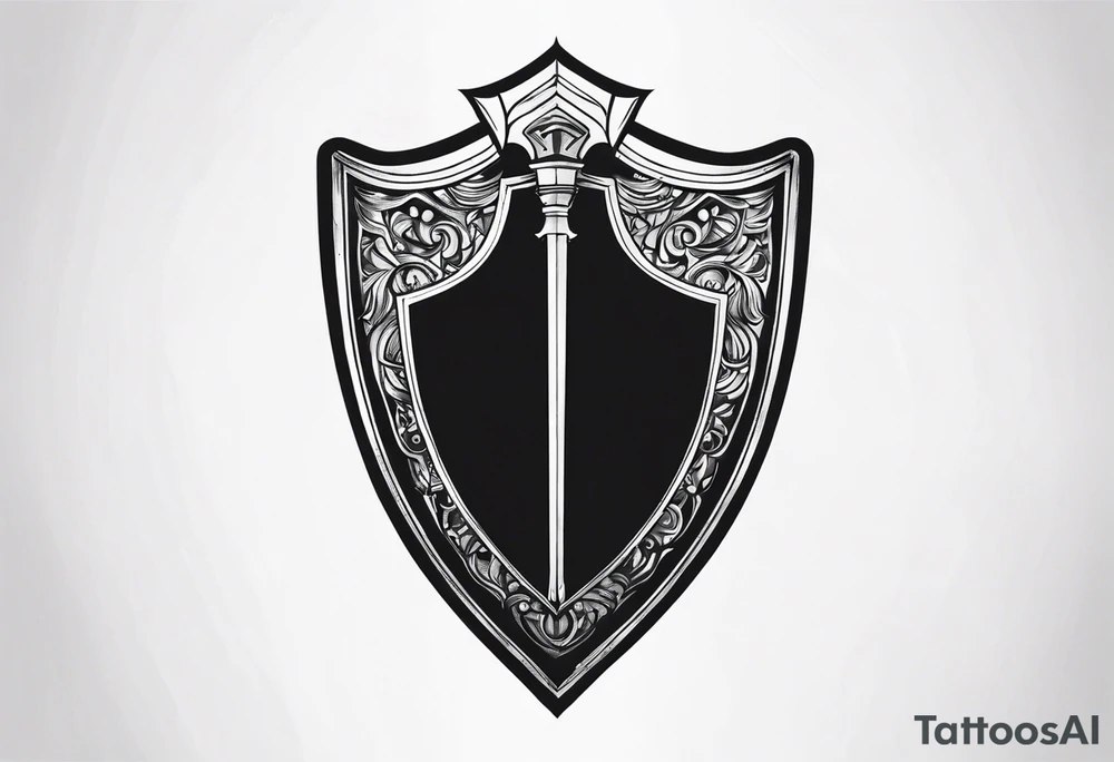 tears bouncing off shield held by warrior very simple tattoo idea