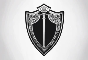 tears bouncing off shield held by warrior very simple tattoo idea