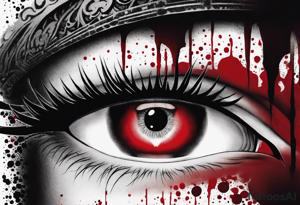Alucard's eye bleeding tattoo in Hellsing tattoo idea
