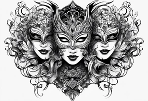 Cool Tattoo Drama two Mask tattoo idea