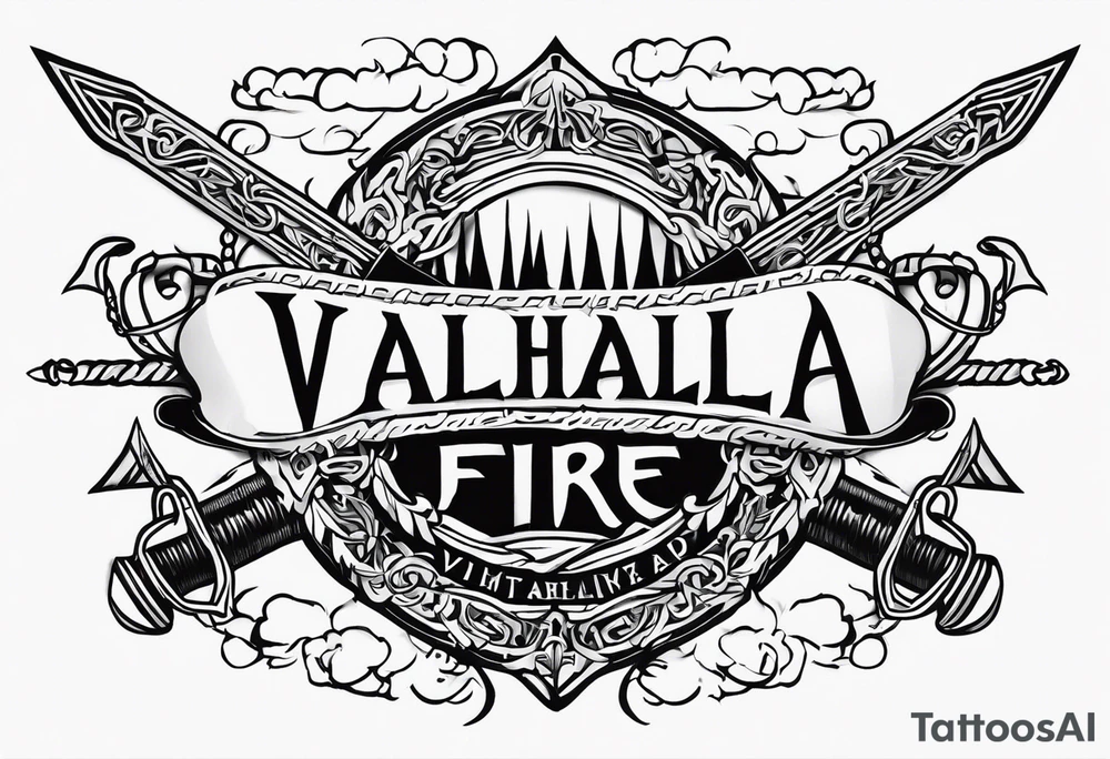 Valhalla fire sword chains mom tattoo idea