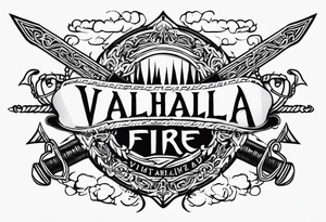 Valhalla fire sword chains mom tattoo idea