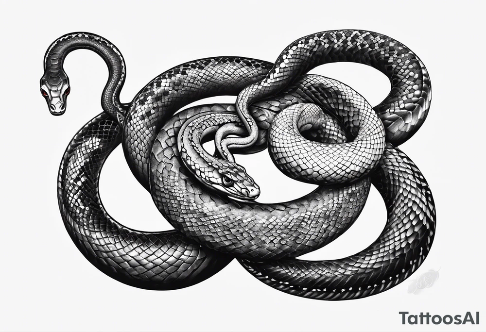 Auroboros the snake eating itself in an infinity shape instead of a circle tattoo idea