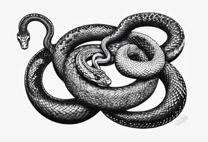 Auroboros the snake eating itself in an infinity shape instead of a circle tattoo idea