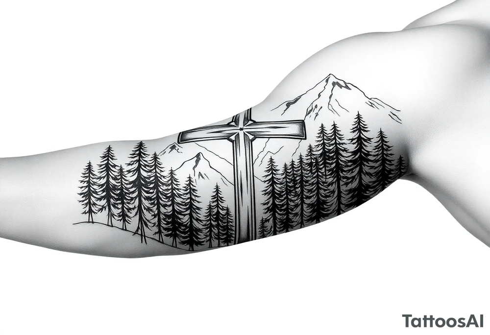 russian orthodox cross in a light forrest mountainous setting tattoo idea russian orthodox cross in a light forrest mountainous setting tattoo idea