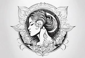 Showing power of mind body and soul tattoo idea