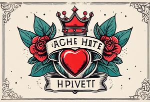 sacred heart vintage traditional tattoo simple sketch old school bold colors with banner christian
symbol
flowers crown on top of heart tattoo idea