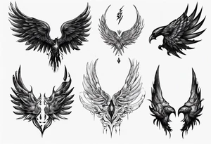 mysterious dark wings tattoo idea