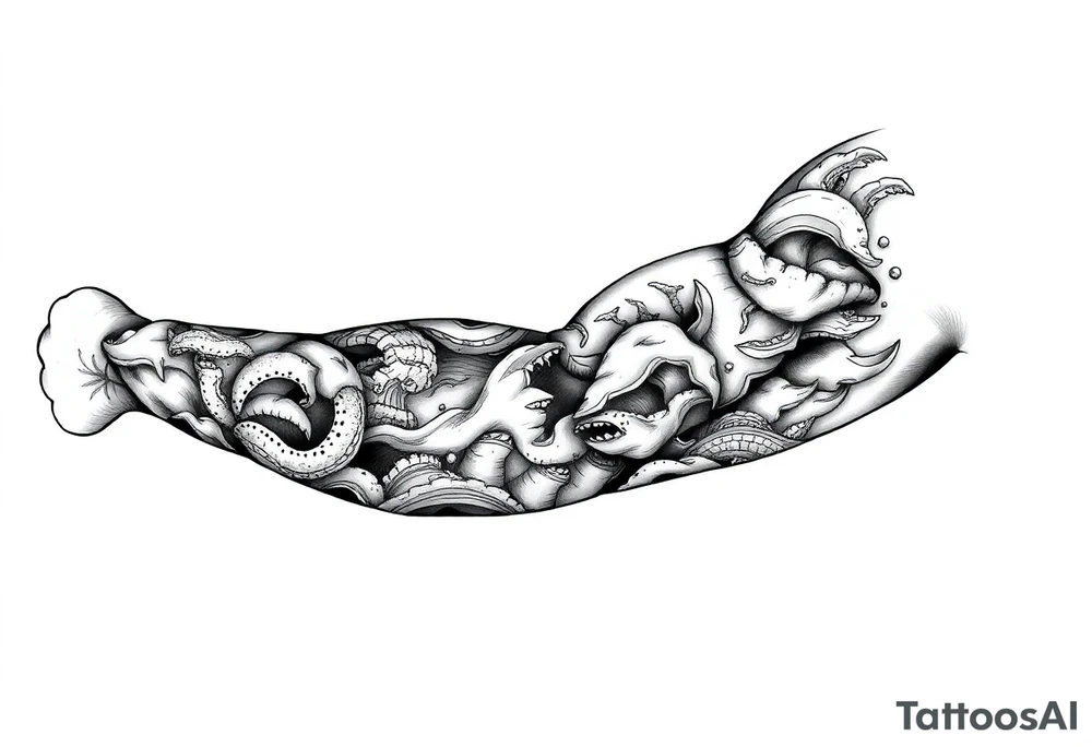 sea ​​patterns tattoo idea