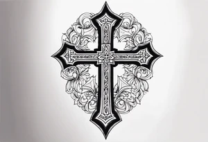simple gothic cross tattoo idea