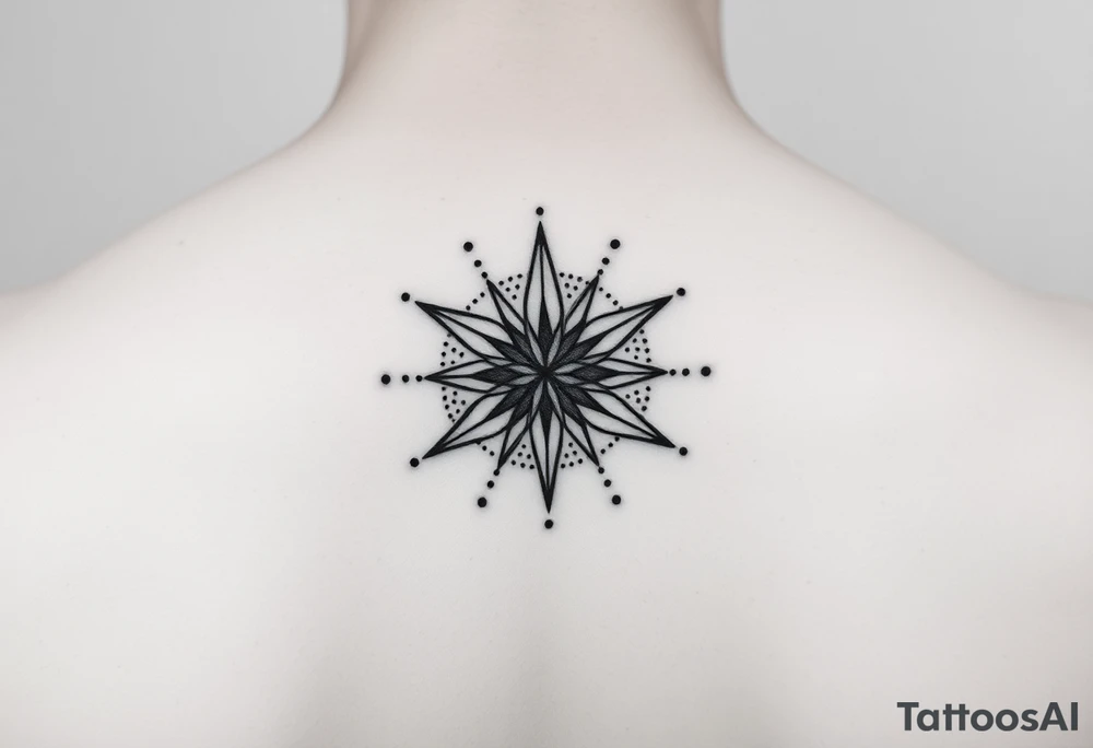A star tattoo design. . black and white. small tattoo idea