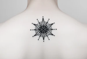 A star tattoo design. . black and white. small tattoo idea