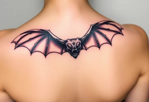 scary bat with scary wings sharp tattoo idea