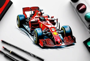 Formula 1 helment ferrari leclerc tattoo idea