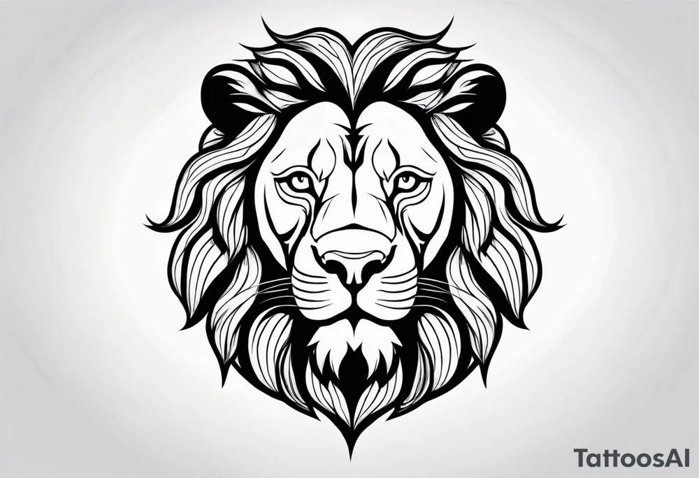powerful majestic lion, close-up tattoo idea