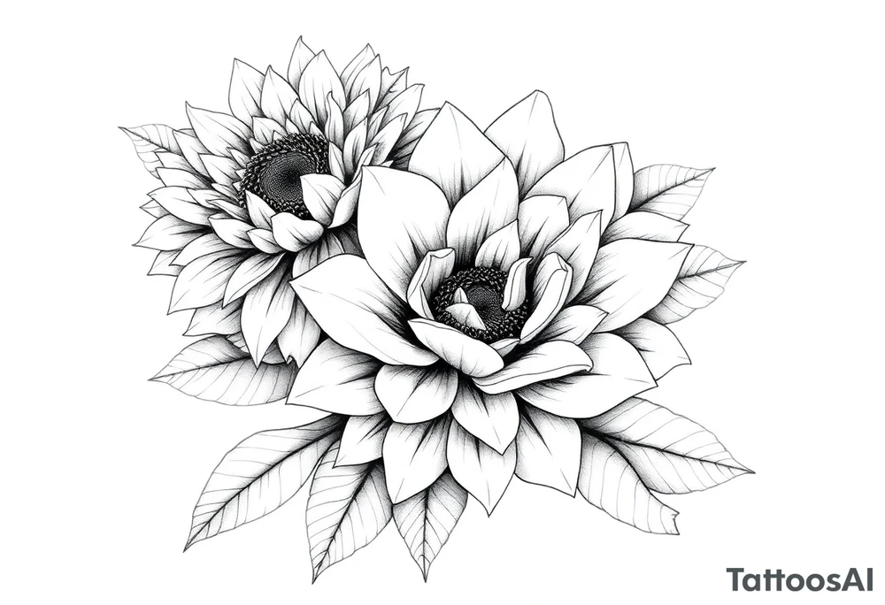 Chrysanthemum White Rose and sunflower tattoo tattoo idea
