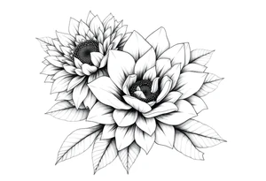 Chrysanthemum White Rose and sunflower tattoo tattoo idea