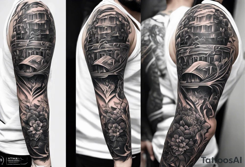Full leg tattoo from hip to foot tattoo idea