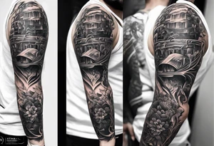 Full leg tattoo from hip to foot tattoo idea