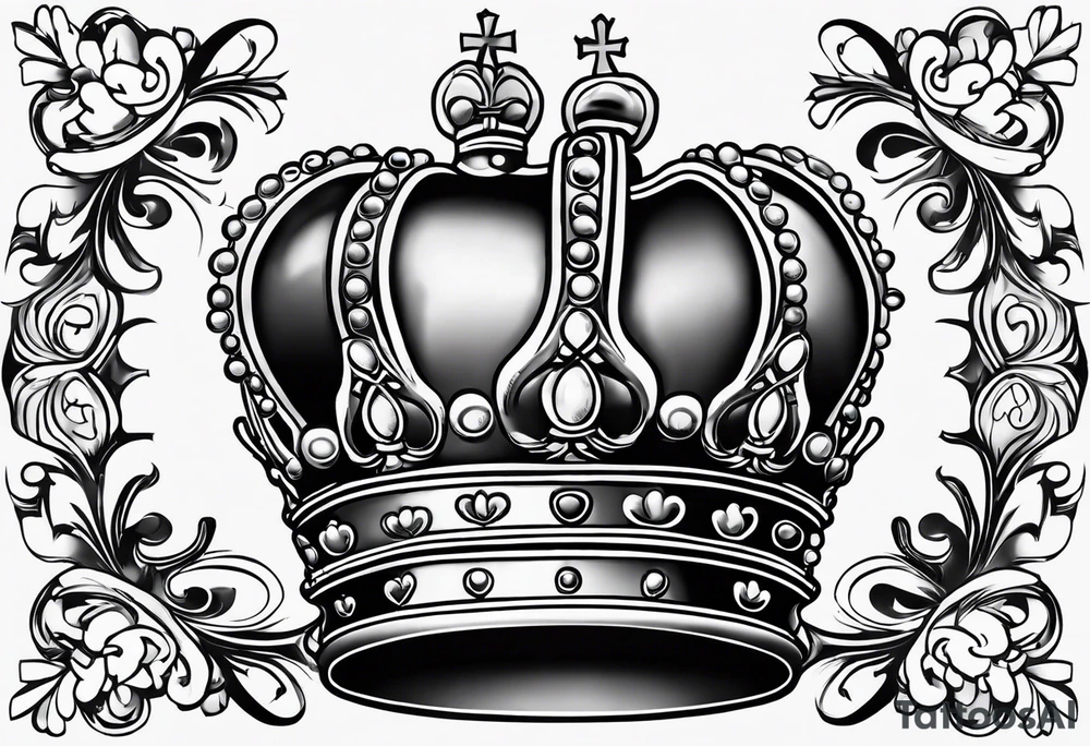 French crown tattoo idea