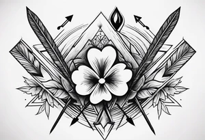 idea of adding Lucky stats to this tattoo. using 3 arrows to representing Luck, with Four Leaf Clover on the background. tattoo idea