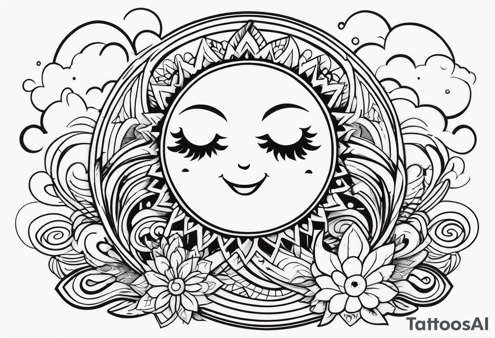 Sol e Lua juntos tattoo idea