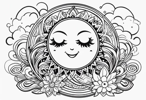 Sol e Lua juntos tattoo idea