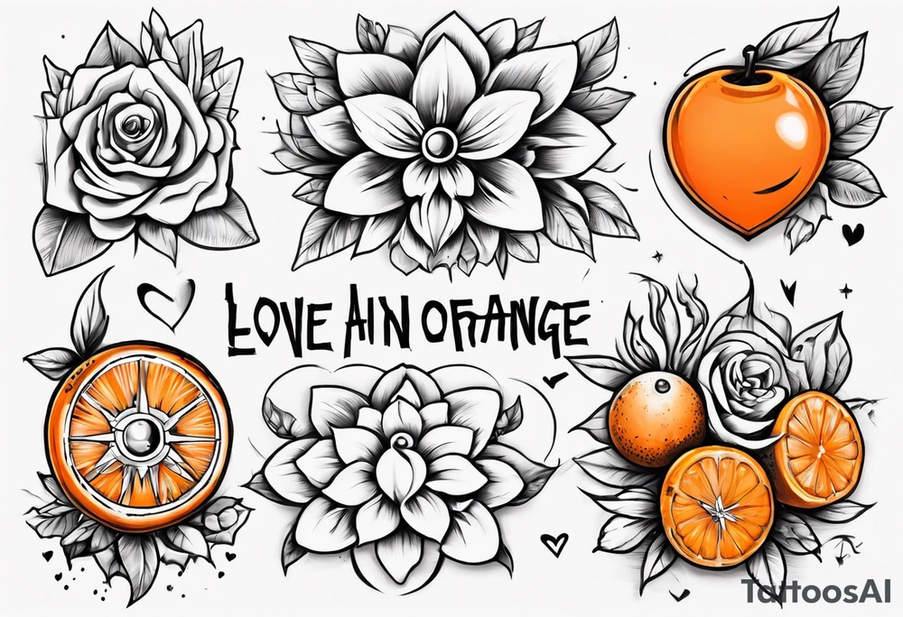 love healing an orange tattoo idea