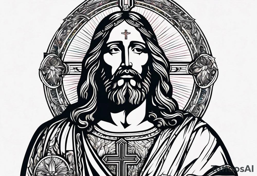 Jesus Christ at the right hand of the Father tattoo idea