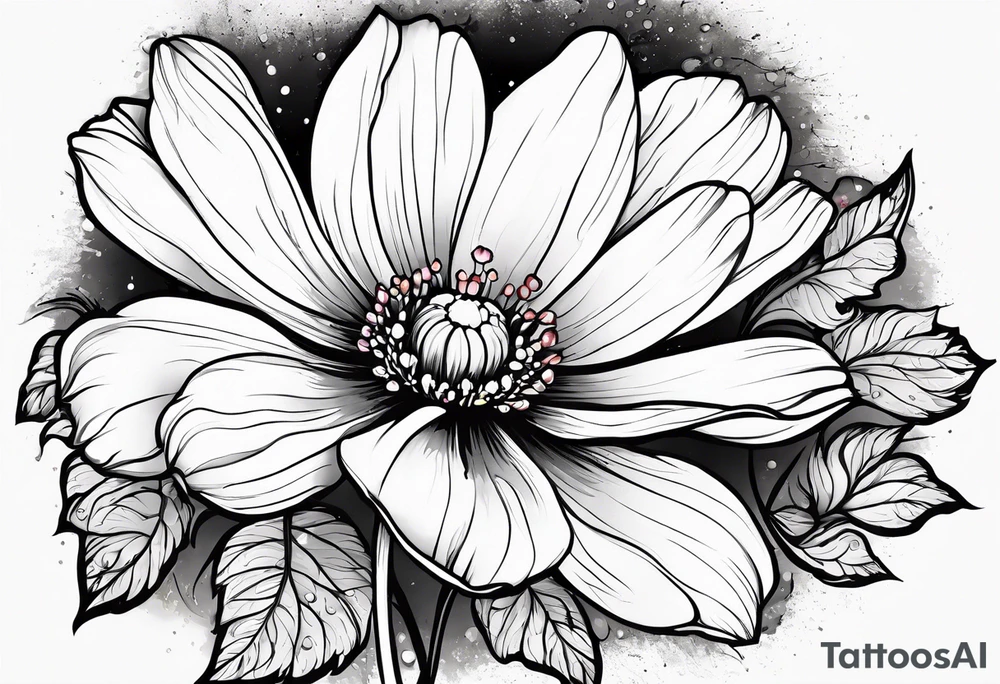 cosmos flower design tattoo idea