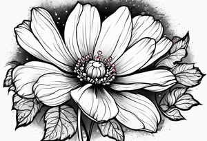 cosmos flower design tattoo idea