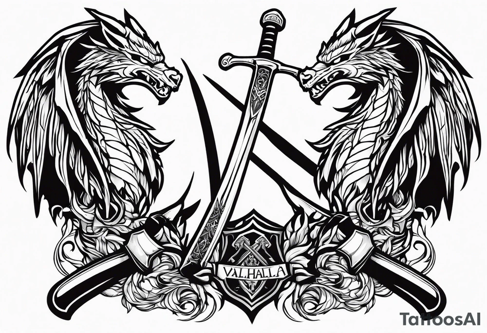 Valhalla  warrior soldier  Sword axe
 Dragon tattoo idea