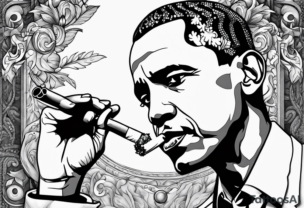 obama smoking cigarette tattoo idea