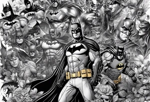 Batman collage for arm sleeve tattoo idea
