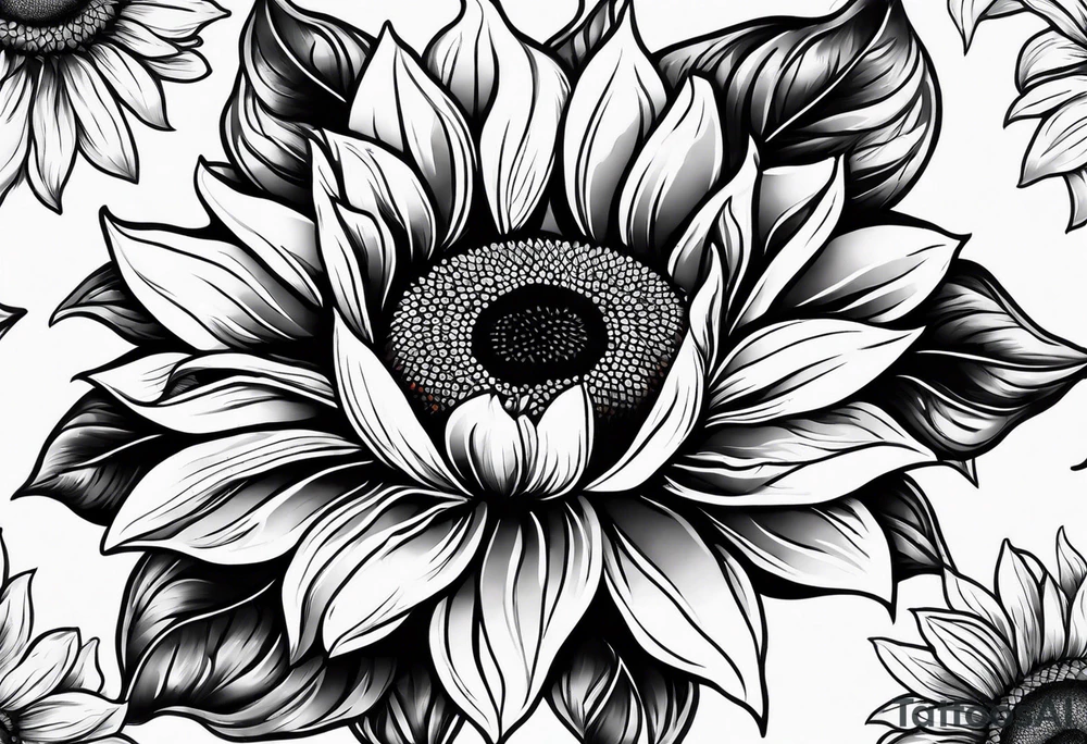 Colorful sunflower arm sleeve tattoo idea